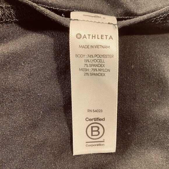 NWT Athleta Essence Mesh Tank Black Size Large Side Tie Detail - Picture 7 of 9